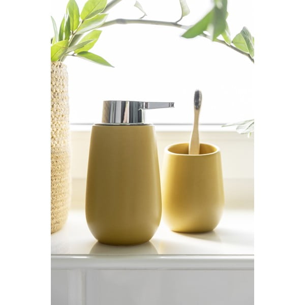Žlutý keramický dávkovač mýdla 0.32 l Badi – Wenko-image-2