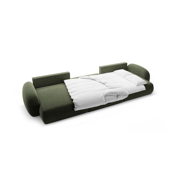 Zelená žinylková rozkládací/s úložným prostorem rohová pohovka (do "U") Tonale – Cosmopolitan Design-image-3