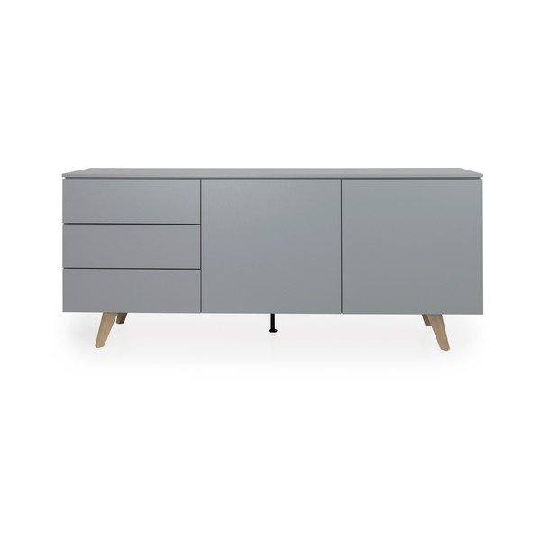 Šedá komoda Tenzo Plain, šířka 180 cm