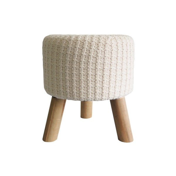 Bílobéžová pletená stolička Stardeco, 35 cm