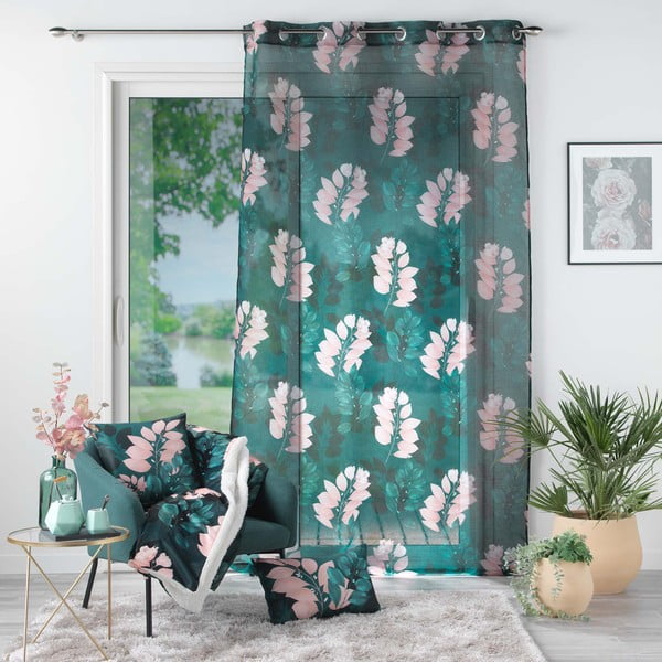 Tmavě zelená voálová záclona 140x280 cm Belline – douceur d'intérieur-image-2