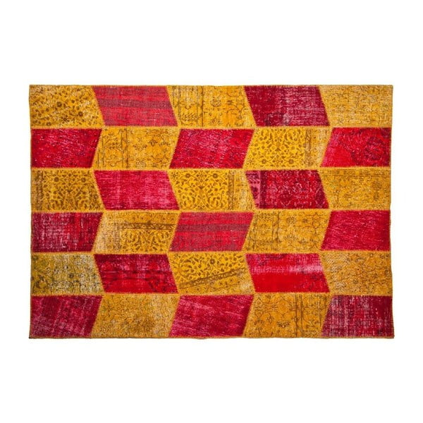 Vlněný koberec Allmode Yellow Red, 150x80 cm