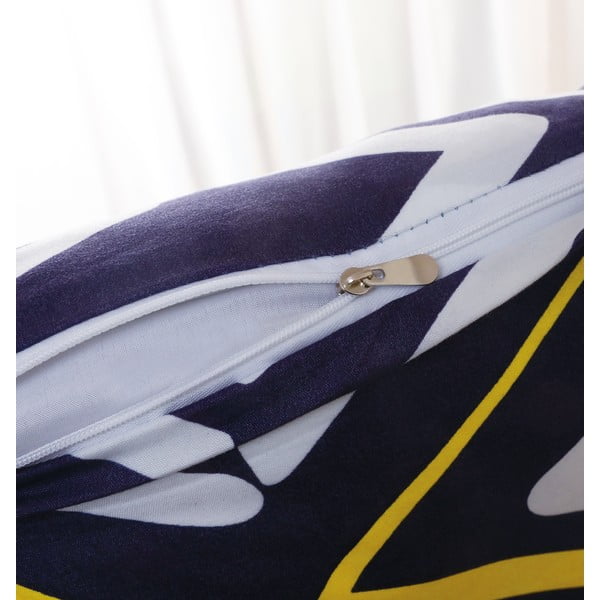 Tmavě modré 6dílné povlečení na jednolůžko z mikrosaténu 140x200 cm Dylan – My House-image-2