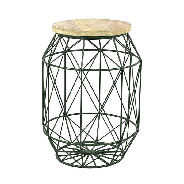Zelený stolek s deskou z mangového dřeva HF Living Dome