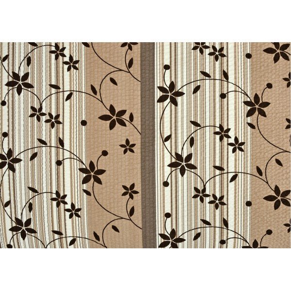Hnědo-béžové krepové prodloužené povlečení na jednolůžko 140x220 cm Flowers -image-1