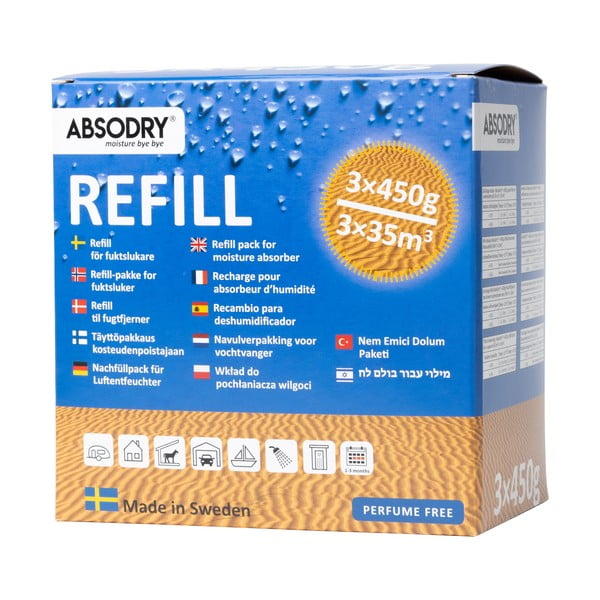 Náhradní náplně do pohlcovače vlhkosti v sadě 3 ks Absodry Maxi – Everbrand Sweden