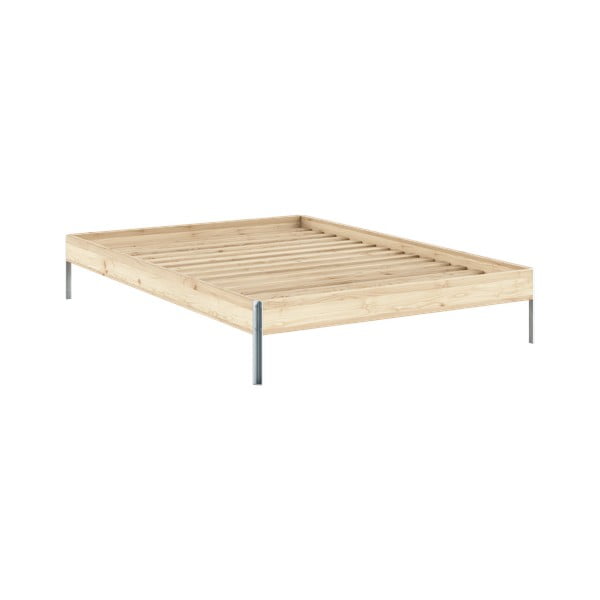 Dvoulůžková postel z borovicového dřeva s roštem v přírodní barvě 140x200 cm Core – Karup Design