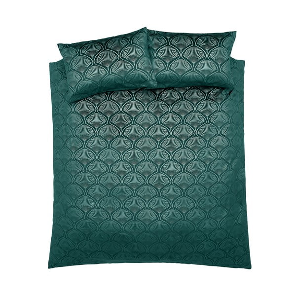 Zelené povlečení na dvoulůžko 200x200 cm Art Deco Pearl – Catherine Lansfield-image-2