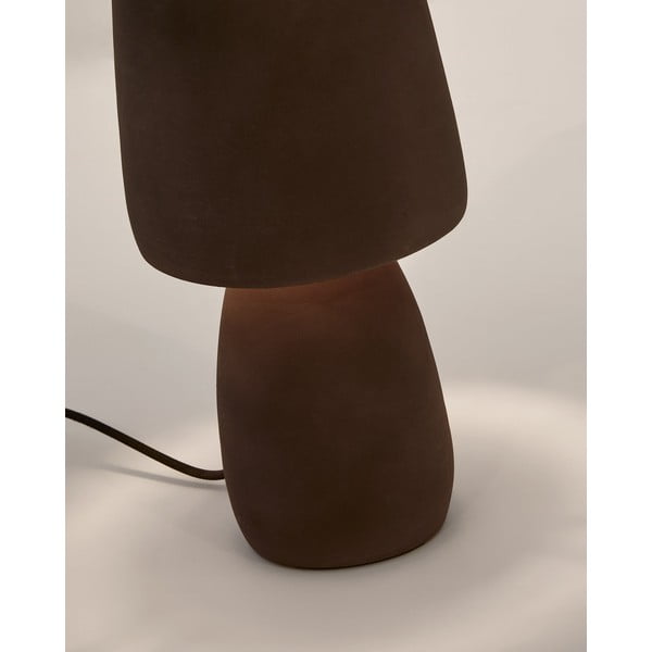 Tmavě hnědá stolní lampa (výška 30 cm) Tandy – Kave Home-image-3