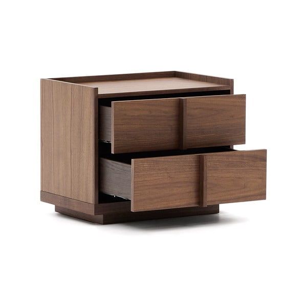 Tmavě hnědý noční stolek v dekoru ořechu Onix – Kave Home-image-2