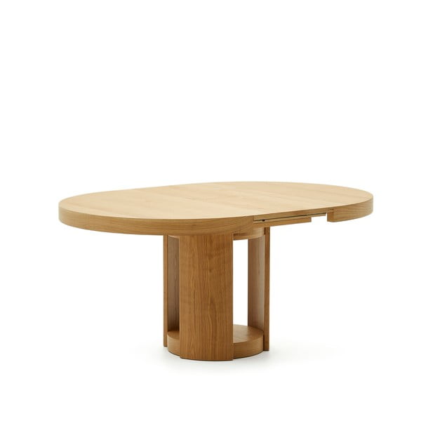 Kulatý rozkládací jídelní stůl s přídavnou deskou v dekoru dubu ø 120 cm Artis – Kave Home-image-4