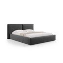 Tmavě šedá sametová čalouněná dvoulůžková postel s úložným prostorem s roštem 180x200 cm Arendal – Cosmopolitan Design