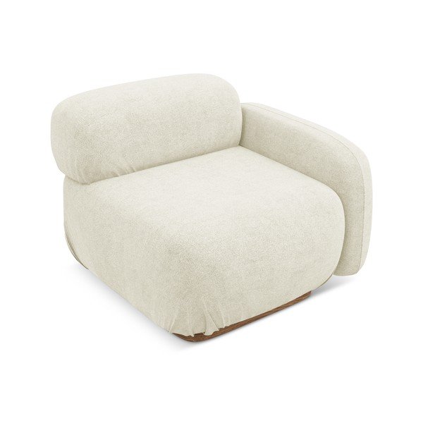 Krémový modul pohovky z textilie bouclé (pravý roh) Ailani – Makamii-image-1