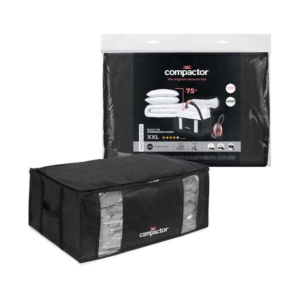 Černý úložný box s vakuovým obalem Compactor Black Edition, objem 210 l