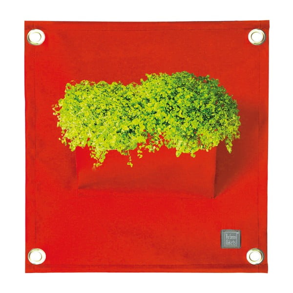 Červený závěsný květináč The Green Pockets Amma, 45 x 50 cm