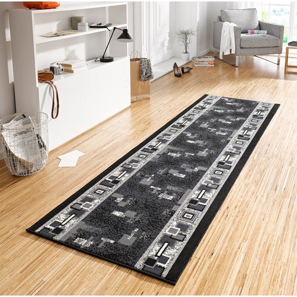 Šedý běhoun Hanse Home Retro, 80 x 350 cm-image-1