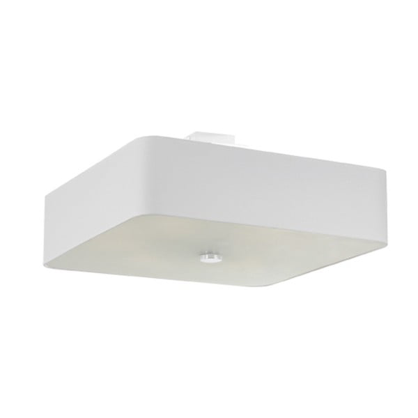 Bílé stropní svítidlo se skleněno-textilním stínidlem 55x55 cm Kortez – Nice Lamps