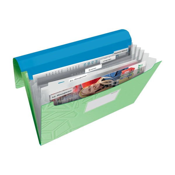 Zelená aktovka s přihrádkami Leitz-image-1