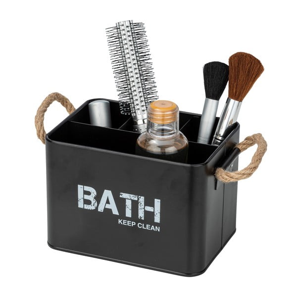 Černý koupelnový organizér se 4 přihrádkami Wenko Gara-image-2