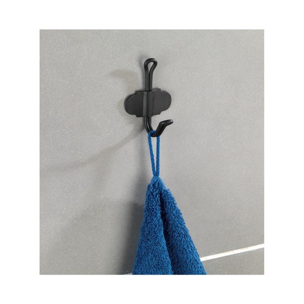 Černý samodržící nástěnný háček Wenko Nostalgia-image-1