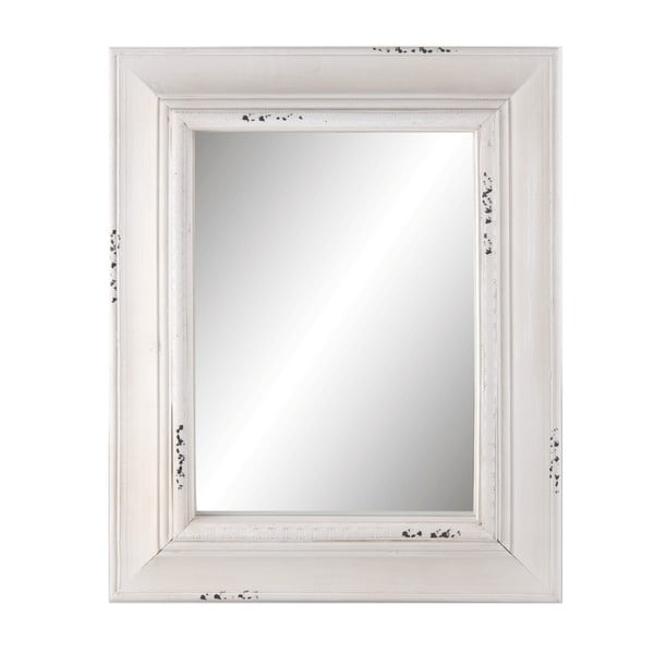 Nástěnné zrcadlo s bílým rámem Clayre & Eef Puro, 53 x 66 cm