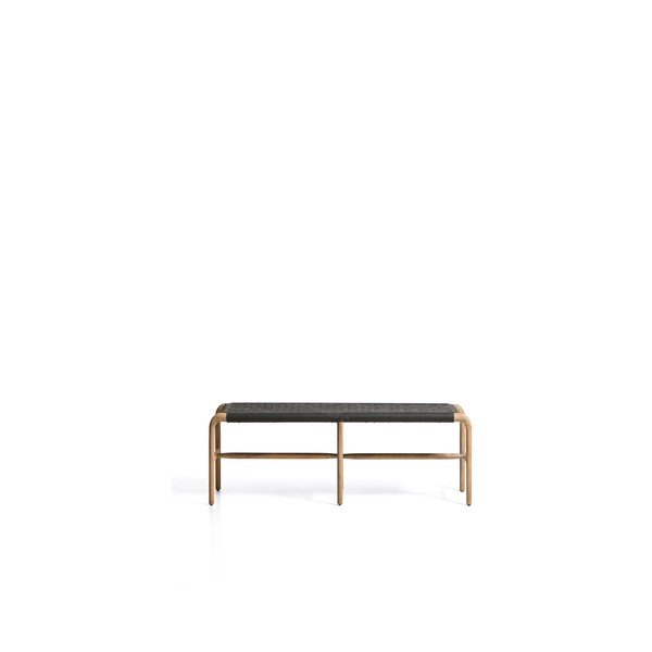 Tmavě šedá/v přírodní barvě dřevěná zahradní lavice Alipa – Kave Home-image-4