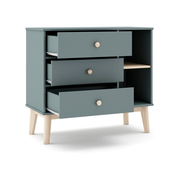 Dětská komoda šedozelená 90x81x40 cm Esteban – Marckeric-image-4