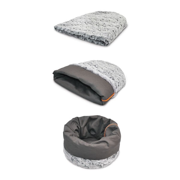 Šedý pelíšek pro domácího mazlíčka ø 33 cm Snuggle Bed 3in1 Husky Grey S – P.L.A.Y.-image-2