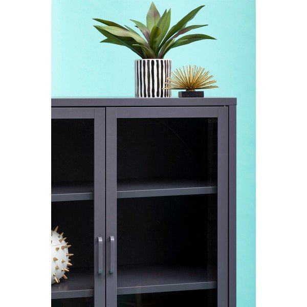 Šedá ocelová vitrína 75x150x35 cm Acier – Premier Housewares-image-2