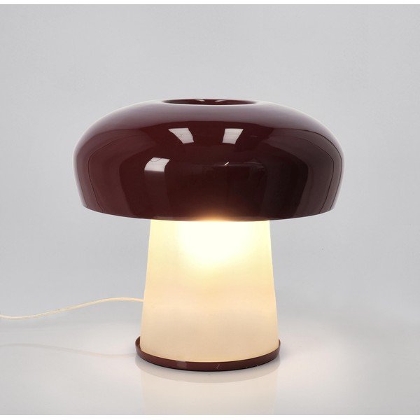 Vínová kovová stolní lampa se skleněným stínidlem (výška 35 cm) Clevely – Bizzotto-image-1