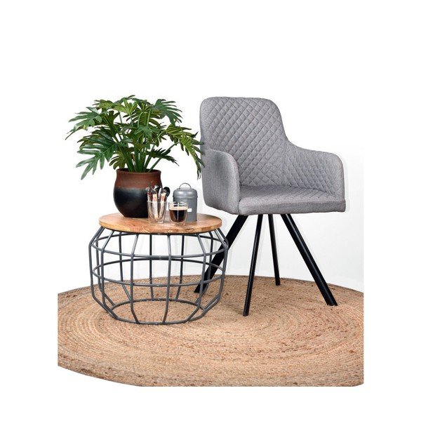 Hnědý jutový kulatý koberec ø 180 cm – LABEL51-image-1