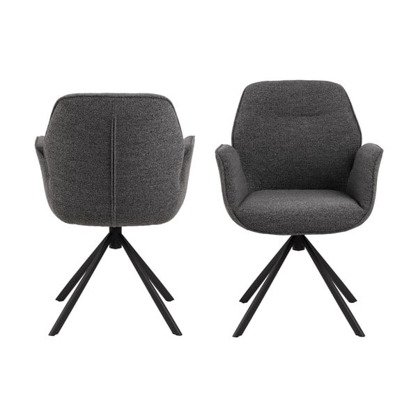 Tmavě šedé čalouněné jídelní křeslo Aura – Actona-image-4