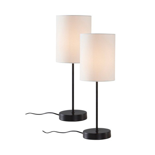 Bílá/černá látková stolní lampa (výška 45 cm) Seth – Jotex