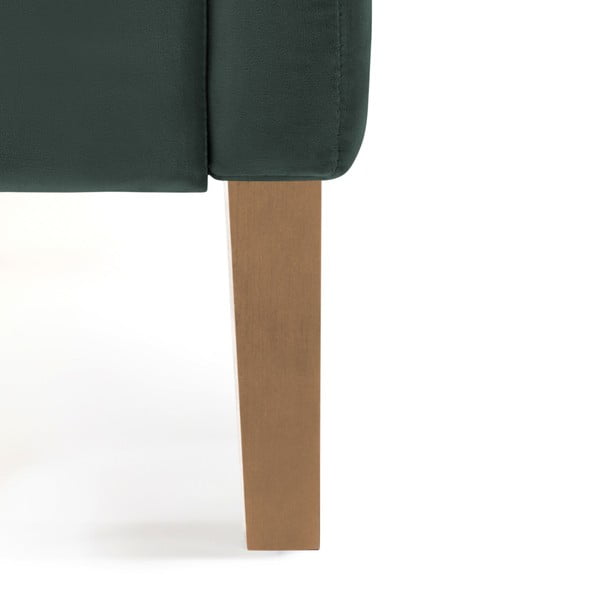 Petrolejově zelená postel s přírodními nohami Vivonita Kent, 160 x 200 cm-image-2