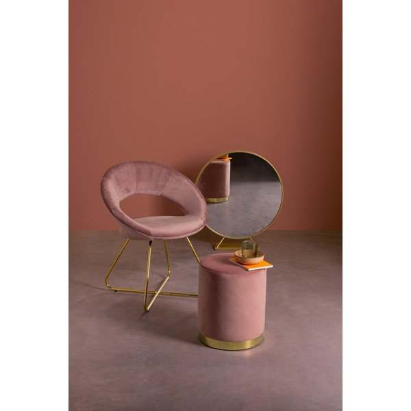 Tmavě růžový sametový taburet Lucilla – Yes Everyday-image-2