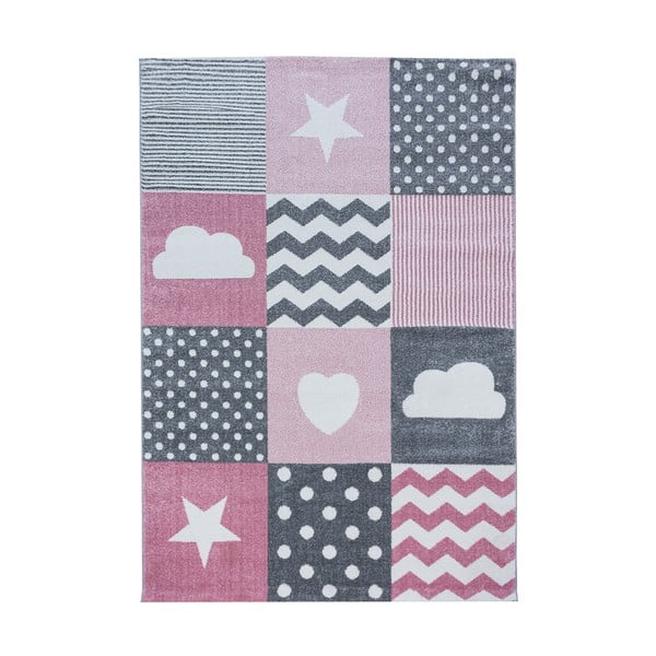 Růžovo-šedý dětský koberec 80x150 cm Kids – Ayyildiz Carpets