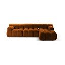 Oranžová modulární rohová pohovka z textilie bouclé (pravý roh) Bellis – Micadoni Home