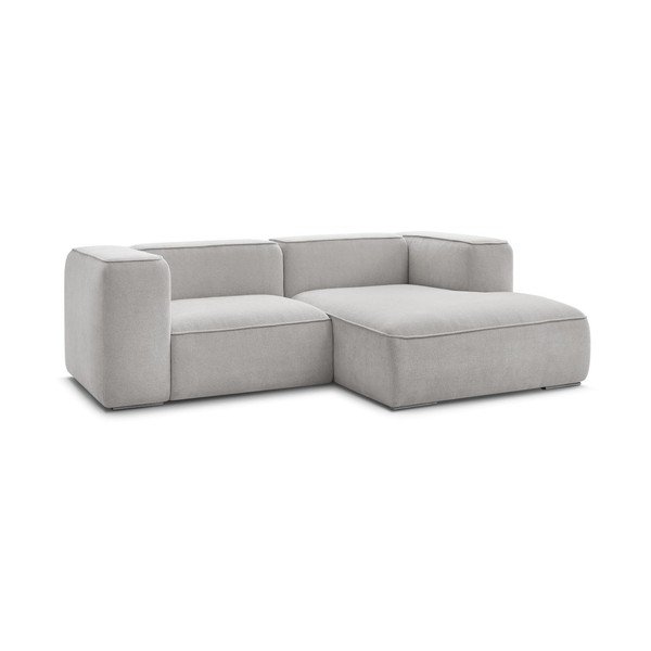 Světle šedá rohová pohovka z textilie bouclé (pravý roh) Zephyr – Bobochic Paris-image-3