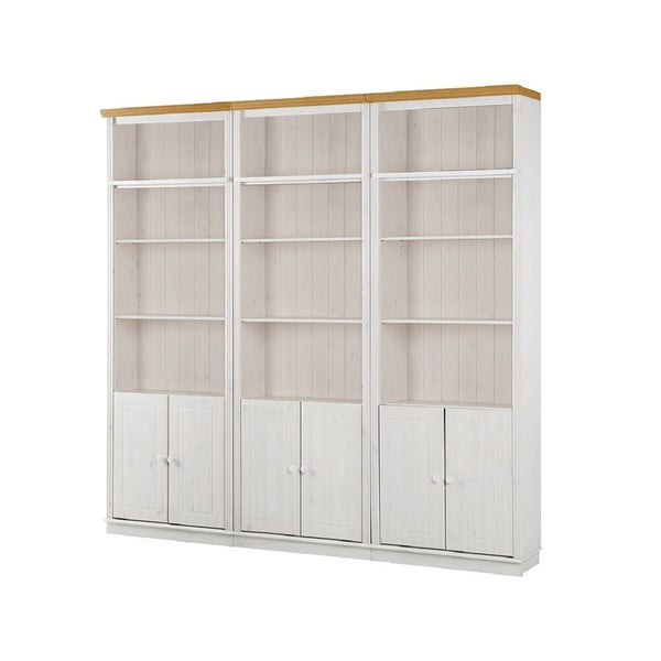 Bílá knihovna z borovicového dřeva 222x223 cm Anita – Støraa-image-2