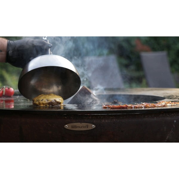 Hnědý venkovní gril na dřevo Remundi Nero M, ø 82 cm-image-3