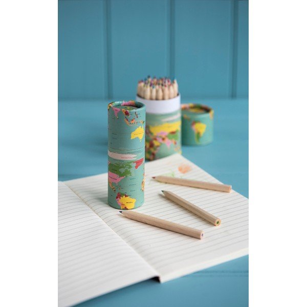 Sada 12 pastelek Rex London World Map-image-1