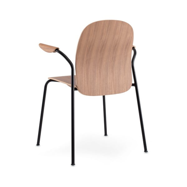 Koňakově hnědé/v přírodní barvě jídelní židle v sadě 2 ks s područkami/stohovatelné v dekoru ořechu Book – Gazzda-image-4