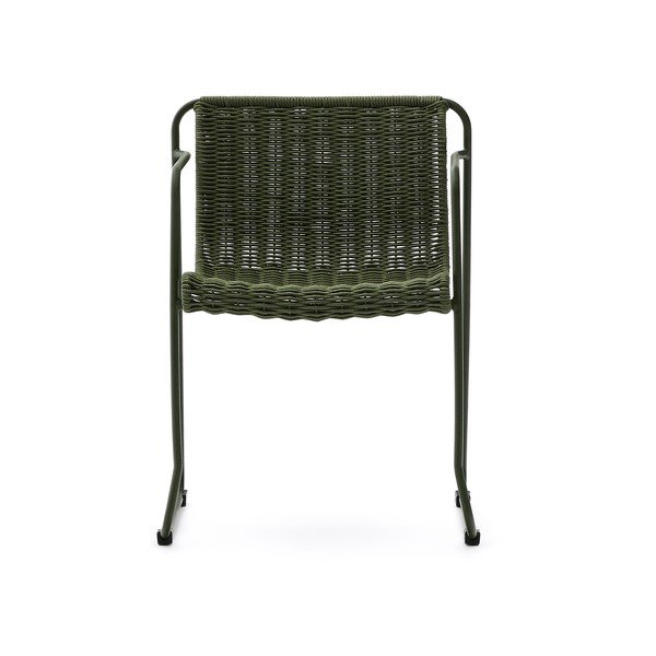 Zelená kovová zahradní židle Maurina – Kave Home-image-2