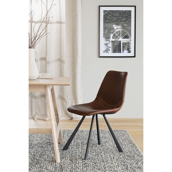 Hnědá jídelní židle s černými nohami Rowico Alpha-image-1