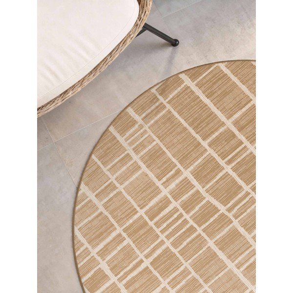 Krémový/v přírodní barvě kulatý vnitřní a venkovní koberec ø 200 cm Haringey Crouch – Ted Baker-image-3