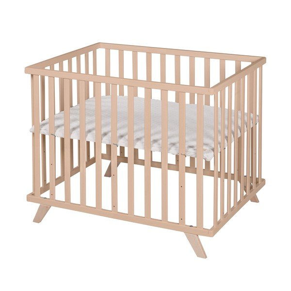 Dětská ohrádka z bukového dřeva s nastavitelnou výškou 75x100 cm v přírodní barvě Lil Planet – Roba