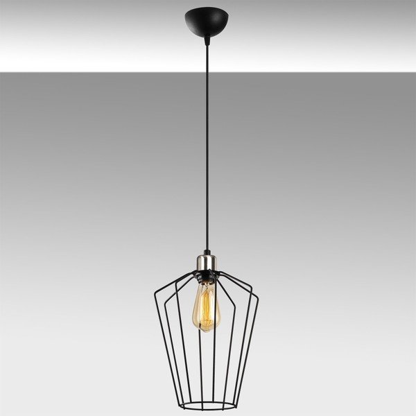 Černé kovové závěsné svítidlo Opviq lights Desponia-image-1