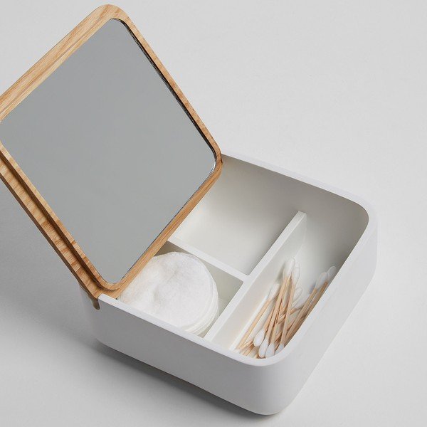 Bílý úložný box z jasanového dřeva La Forma Mackie-image-1