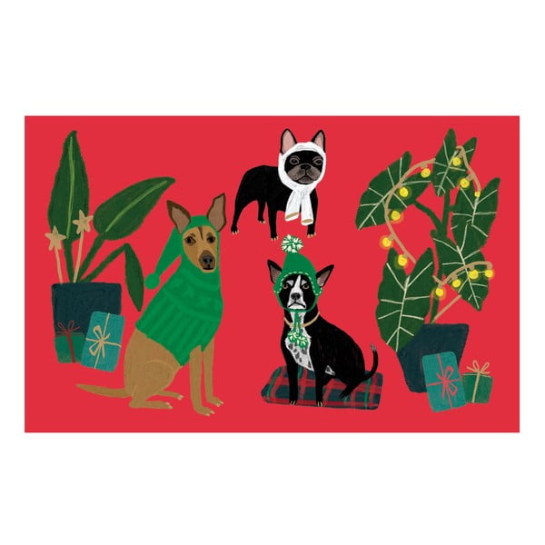 Přání s vánočním motivem v sadě 8 ks Cat and Dog Palais  – Roger la Borde