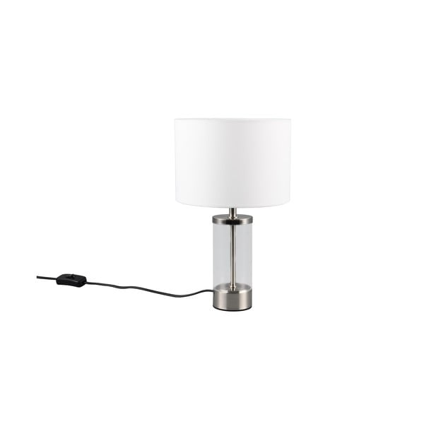 Stolní lampa ve stříbrné barvě s textilním stínidlem (výška 33,5 cm) Grazia – Reality-image-3